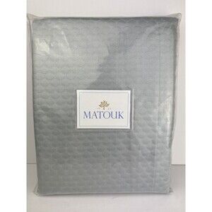 NEW MATOUK #091 Twin Pearl Coverlet in Pearl Pool Blue 70x92 100% Cotton